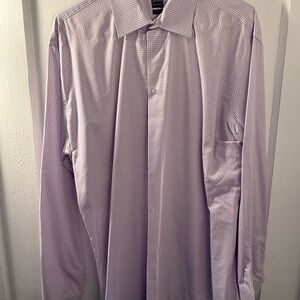 Ike Behar Lavender Checkered Dress Shirt